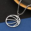 201 Stainless Steel Laser Cut Basketball Pendant Box Chain Necklaces for Women Men LS-NJEW-Q004-04P-3