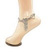 Alloy Full Crystal Rhinestone Heart Tassel Anklets for Women FS-WG2BEDF-01-5