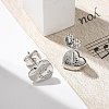 Rack Plating Brass Micro Pave Clear Cubic Zirconia Stud Earrings EJEW-K299-01P-C-3