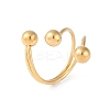 Ion Plating(IP) 304 Stainless Steel Round Open Cuff Rings RJEW-S418-05G-1