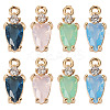 8Pcs 4 Colors Brass Micro Pave Cubic Zirconia Pendants KK-TA0002-18-3