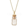 Copper Wire Wrapped Empty Glass Bottle Pendant 304 Stainless Steel Cable Chain Necklaces for Women Men NJEW-JN05276-2