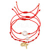 Imitatiom Pearl & Brass Charm Bracelets OQ8037-4-4