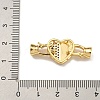 Brass Micro Pave Clear Cubic Zirconia Fold Over Clasps KK-U037-42G-01-3