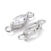 Brass Clear Cubic Zirconia Links Connectors ZIRC-G170-17P-01-2