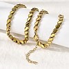 304 Stainless Steel Horse Eye Twisted Chain Necklaces for Women Men NJEW-A046-01G-3