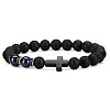 Bohemian Tiger Eye Stone Bracelet Cross Natural Stone Beads Vintage Matte Bead Bracelet ZU3790-3-1