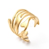 Ion Plating(IP) 304 Stainless Steel Twist Wave Open Cuff Ring for Women RJEW-K245-30G-3