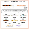 16Pcs 8 Styles Natural Mixed Gemstone Round Beaded Connector Charms PALLOY-TA00131-3