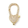 Brass Clear Cubic Zirconia Lobster Claw Clasps KK-Z078-46C-G-1