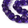 Faceted Glass Round Beads Strands X-GF12mmC25Y-2