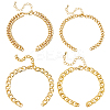 4Pcs 4 Styles Rack Plating Brass Twisted Chain Bracelet Making KK-PH0010-82-1