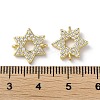 Rack Plating Brass Micro Pave Clear Cubic Zirconia Connector Charms KK-P245-03G-3