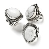 Natural Howlite Adjustable Rings RJEW-I108-01AS-01-2