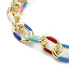 Brass Cable with Enamel Chain Necklaces NJEW-L170-12G-2