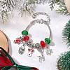 Christmas Theme Glass & Alloy European Beads Bracelets for Women BJEW-JB11198-01-2