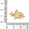 Rack Plating Brass Micro Pave Cubic Zirconia Star Connector Charms KK-K385-101G-02-3