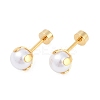 Round Plastic Imitation Pearl Ear Fake Plugs EJEW-H105-18G-5