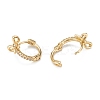 Brass Micro Pave Clear Cubic Zirconia Hoop Earrings EJEW-H126-13G-2