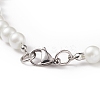 Glass Pearl Round Beaded Necklace for Men Women X-NJEW-JN03923-01-5