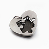 Valentine's Couple Jewelry Lovers 304 Stainless Steel Heart with Puzzle Jigsaw Split Pendants STAS-E090-46B-3