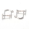 Platinum Plated Sterling Silver Clip-on Earring Findings X-H1853-P-1