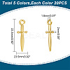 100Pcs 5 Colors Alloy Pendants TIBEP-GO0001-02-2