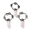 Natural Rose Quartz Faceted Pointed Bullet Big Pendants G-A221-02E-1