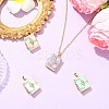 4Pcs 4 Colors Brass Micro Pave Cubic Zirconia Locket Pendants KK-CJ0005-55-6