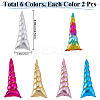 12Pcs 6 Colors Cloth Unicorn Horn Headdress Findings FIND-GF0007-39-2