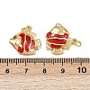 Brass Enamel Fish Pendants KK-I377-05G-A04-3