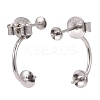 Anti-Tarnish Rhodium Plated 925 Sterling Silver Stud Earring Findings STER-M089-08-1
