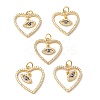 Rack Plating Brass Micro Pave Clear Cubic Zirconia Pendants KK-H431-04G-4