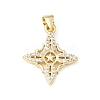 Brass Micro Pave Clear Cubic Zirconia Pendants KK-E799-06F-G-1