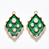 Brass Enamel Pendants KK-T049-055G-01-NF-1