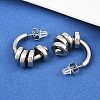 304 Stainless Steel C-Shaped Stud Earrings EJEW-K268-78P-2
