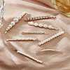 24Pcs 8 Style Alloy Rhinestone & Ferroalloy Plastic Pearl Beads Hair Bobby Pins FIND-CP0001-62-4