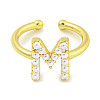 Rack Plating Brass Open Cuff Rings for Women RJEW-F162-01G-M-2