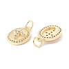 Rack Plating Brass Micro Pave Clear Cubic Zirconia Charms ZIRC-I057-17G-2