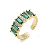 Brass Micro Pave Cubic Zirconia Cuff Open Rings for Women RJEW-L343-16G-03-4