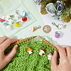 16Pcs 8 Colors Mushroom Opaque Resin Pendant Stitch Markers HJEW-NB00039-3