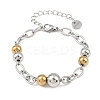 304 Stainless Steel Beads Link Bracelets BJEW-K291-03GP-2