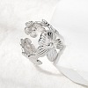 5Pcs 304 Stainless Steel Open Cuff Rings for Women RJEW-K313-11P-2