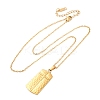 Texture Rectangle with Cross 304 Stainless Steel Pendant Necklaces NJEW-H059-12G-4