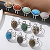 Oval Natural & Synthetic Gemstone Finger Rings RJEW-M062-02P-19-1