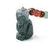 Cat Natural Indian Agate Keychain KEYC-F040-11A-2