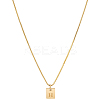 1Pc Stainless Steel Letter Rectangle Pendant Necklaces NJEW-LP0001-34H-G-1