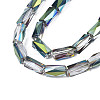 Electroplate Transparent Glass Beads Strands EGLA-N002-14-B-3