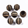 Painted Natural Wood Beads WOOD-T021-54A-02-1