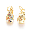 Brass Micro Pave Cubic Zirconia Pendants X-ZIRC-L093-27G-2
